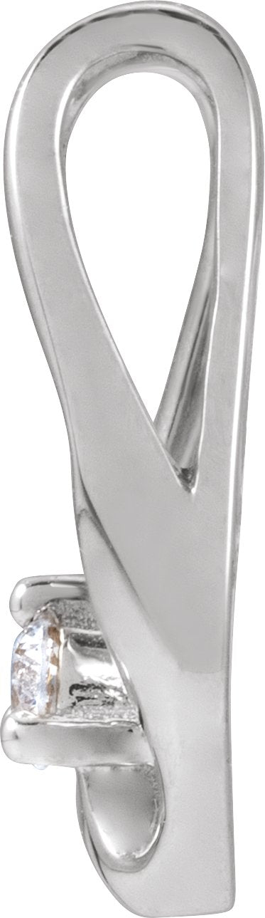 14K Gold Round Natural Diamond Accented Pendant – 2.3mm Stones - White Gold - view 2