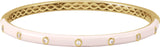 14K Gold Round Natural Diamond Accented Bangle Bracelet – 1.9mm Stones - Yellow Gold