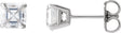 Platinum Asscher Natural Diamond Solitaire Stud Earrings