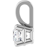 Platinum Asscher Natural Diamond Solitaire Pendant - view 3