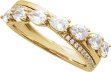 14K Gold Pear Natural Diamond Accented Ring - Yellow Gold - view 4