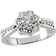 14K Gold Round Natural Diamond Cluster Ring – 4.3mm Stones