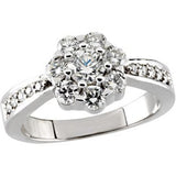14K Gold Round Natural Diamond Cluster Ring – 4.3mm Stones