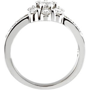 14K Gold Round Natural Diamond Cluster Ring – 4.3mm Stones - view 2