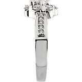 14K Gold Round Natural Diamond Cluster Ring – 4.3mm Stones - view 4