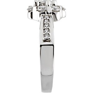 14K Gold Round Natural Diamond Cluster Ring – 4.3mm Stones - view 4