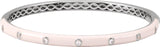 14K Gold Round Natural Diamond Accented Bangle Bracelet – 1.9mm Stones - White Gold