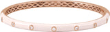 14K Gold Round Natural Diamond Accented Bangle Bracelet – 1.9mm Stones - Rose Gold