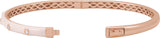 14K Gold Round Natural Diamond Accented Bangle Bracelet – 1.9mm Stones - Rose Gold - view 3