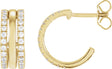 14K Gold Round Natural Diamond Accented Earrings – 1.3mm Stones - Yellow Gold
