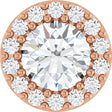 14K Gold Round Natural Diamond Halo-Style Pendant – up to 1/3 CTW - Rose Gold