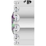 Platinum Round Lab-Grown Alexandrite Halo-Style Pendant - view 3