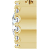 14K Gold Round Natural White Sapphire Halo-Style Pendant - Yellow Gold - view 3