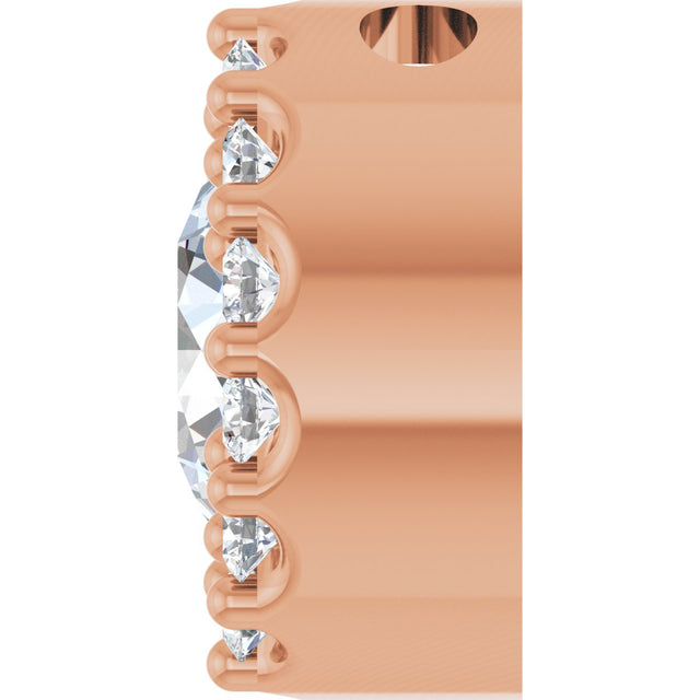 14K Gold Round Natural White Sapphire Halo-Style Pendant - Rose Gold - view 3