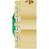 14K Gold Round Natural Emerald Halo-Style Pendant – up to 0.08 CTW - Yellow Gold - view 3
