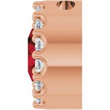 14K Gold Round Natural Mozambique Garnet Halo-Style Pendant - Rose Gold - view 3