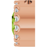 14K Gold Round Natural Peridot Halo-Style Pendant - Rose Gold - view 3
