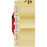 14K Gold Round Natural Mozambique Garnet Halo-Style Pendant - Yellow Gold - view 3