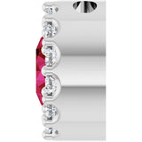 Platinum Round Natural Ruby Halo-Style Pendant – up to 0.08 CTW - view 3