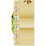 14K Gold Round Natural Peridot Halo-Style Pendant - Yellow Gold - view 3