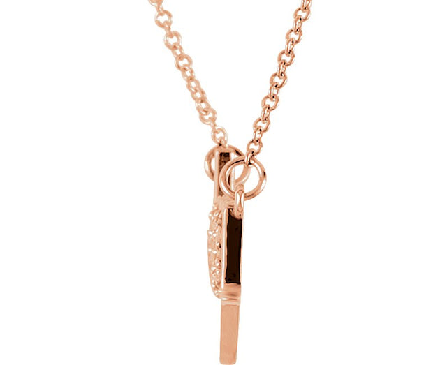 14K Gold "Love You" Phrase Necklace - Rose Gold - view 2