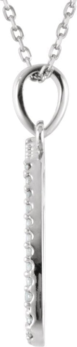 14K Gold Round Natural Diamond Double Sixteenth Note Necklace or Pendant - Rose Gold - view 2