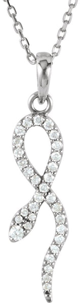 14K Gold Petite Snake Necklace or Pendant - White Gold