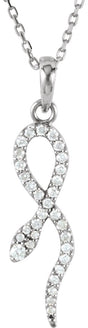 14K Gold Petite Snake Necklace or Pendant - White Gold