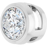 14K Gold Lab-Grown Diamond Round Bezel-Set Slide Pendant - White Gold - view 2