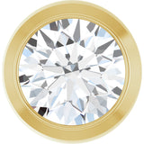 14K Gold Lab-Grown Diamond Round Bezel-Set Slide Pendant - Yellow Gold