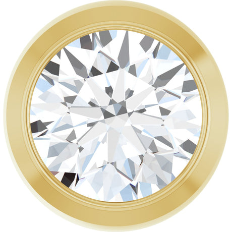 14K Gold Lab-Grown Diamond Round Bezel-Set Slide Pendant - Yellow Gold