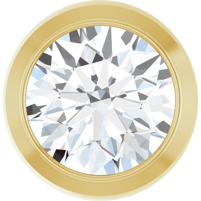 14K Gold Lab-Grown Diamond Round Bezel-Set Slide Pendant - Yellow Gold