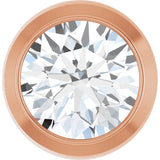 14K Gold Lab-Grown Diamond Round Bezel-Set Slide Pendant - Rose Gold