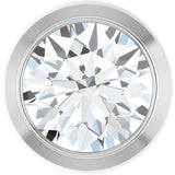 14K Gold Lab-Grown Diamond Round Bezel-Set Slide Pendant - White Gold