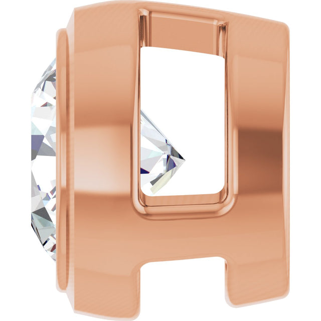 14K Gold Lab-Grown Diamond Round Bezel-Set Slide Pendant - Rose Gold - view 3