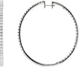 14K Gold Round Natural Diamond Inside-Outside Hoop Earrings III
