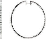 14K Gold Round Natural Diamond Inside-Outside Hoop Earrings III