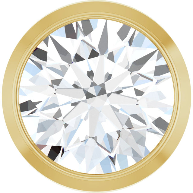 14K Gold Natural Diamond Round Bezel-Set Slide Pendant - Yellow Gold