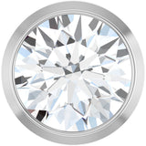 14K Gold Natural Diamond Round Bezel-Set Slide Pendant - White Gold