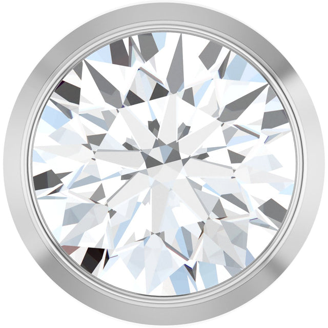 14K Gold Lab-Grown Diamond Round Bezel-Set Slide Pendant - White Gold