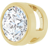 14K Gold Lab-Grown Diamond Round Bezel-Set Slide Pendant - Yellow Gold - view 2