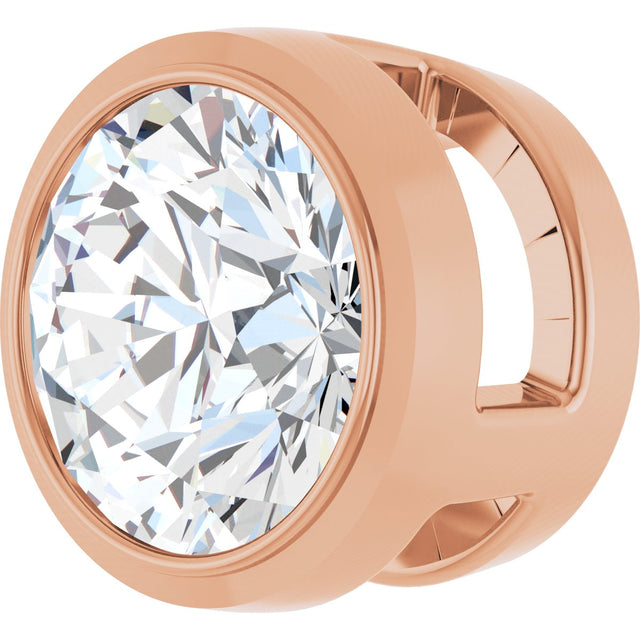 14K Gold Lab-Grown Diamond Round Bezel-Set Slide Pendant - Rose Gold - view 2