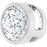 14K Gold Natural Diamond Round Bezel-Set Slide Pendant - White Gold - view 2