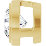 14K Gold Natural Diamond Round Bezel-Set Slide Pendant - Yellow Gold - view 3