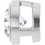 14K Gold Natural Diamond Round Bezel-Set Slide Pendant - White Gold - view 3