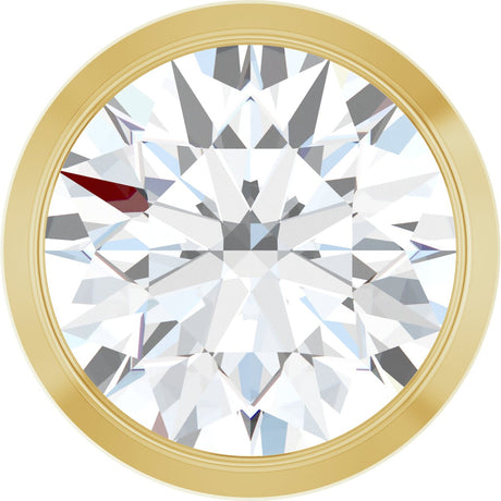 14K Gold Lab-Grown Diamond Round Bezel-Set Slide Pendant - Yellow Gold