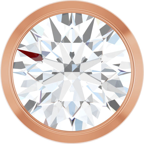 14K Gold Lab-Grown Diamond Round Bezel-Set Slide Pendant - Rose Gold