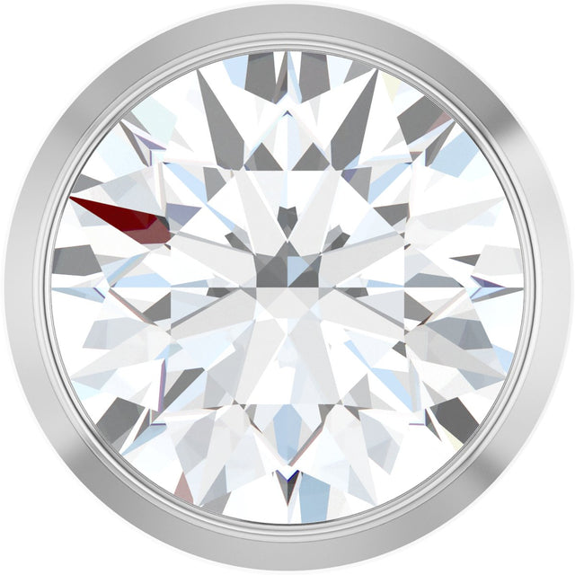 Platinum Natural Diamond Round Bezel-Set Slide Pendant