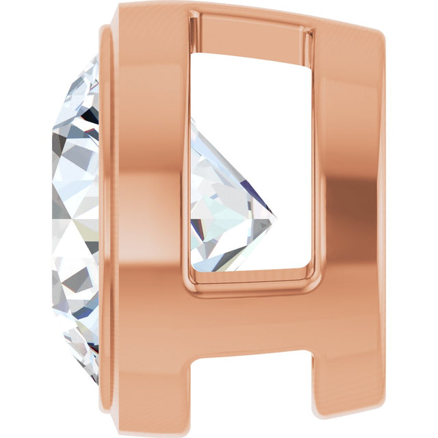 14K Gold Lab-Grown Diamond Round Bezel-Set Slide Pendant - Rose Gold - view 3
