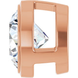 14K Gold Natural Diamond Round Bezel-Set Slide Pendant - Rose Gold - view 3